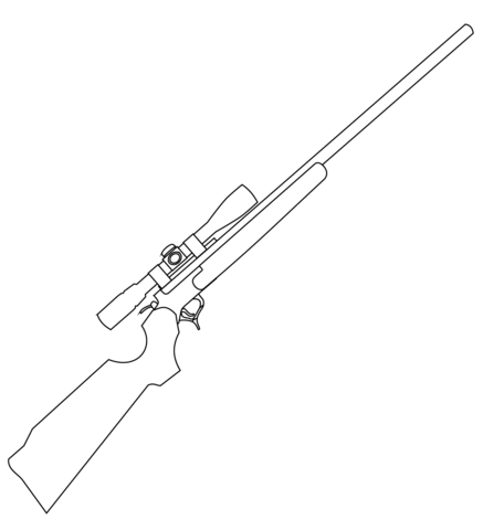 Rifle With Scope Coloring Page